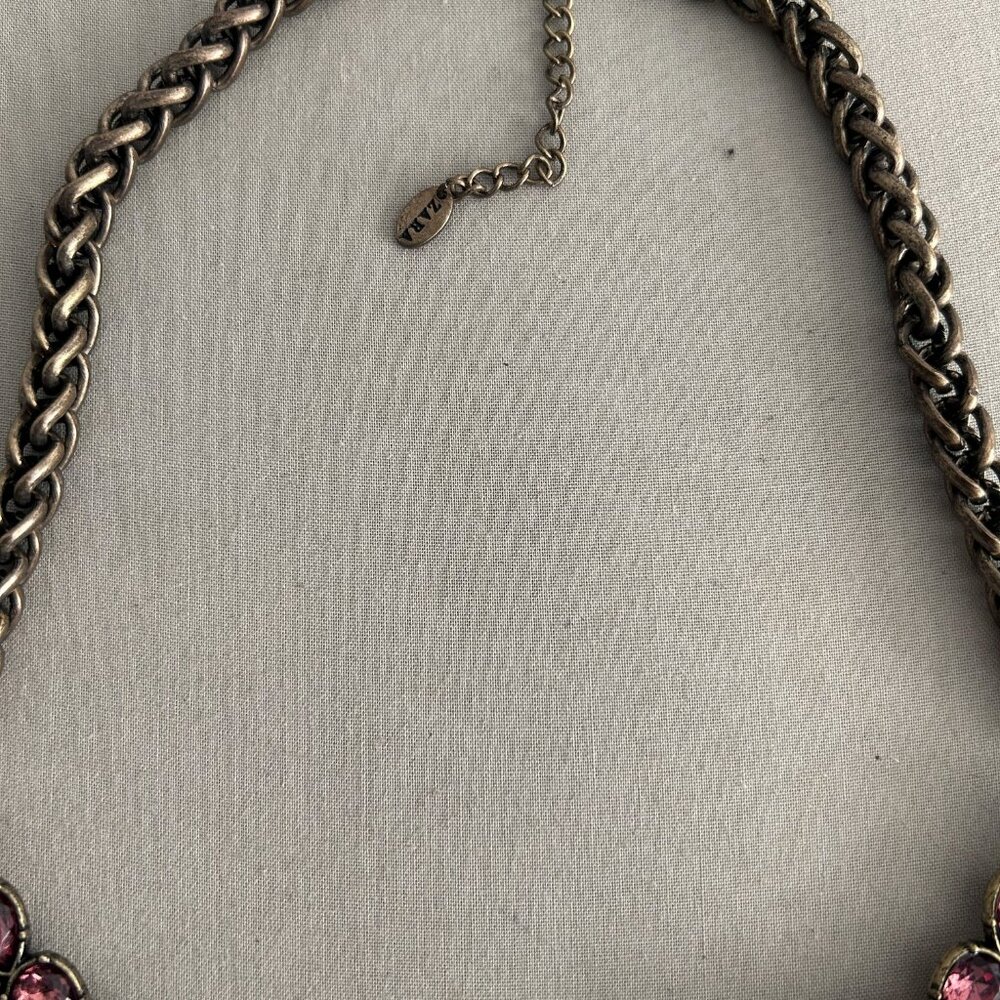 Zara Rhinestone Bird Rustic Statement Necklace - image 4